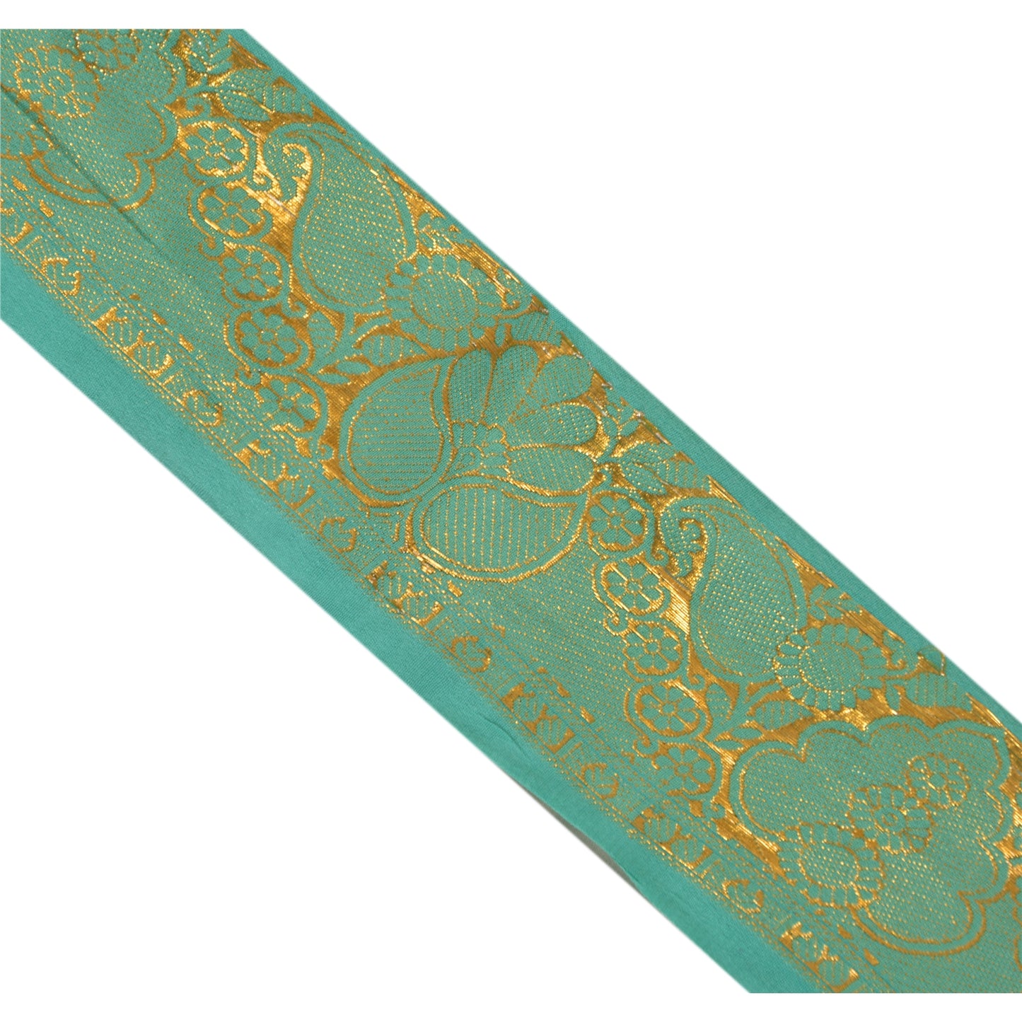 Sanskriti Vintage 1 Yd Sari Border Antique Woven Indian Trim Sewing Green Lace