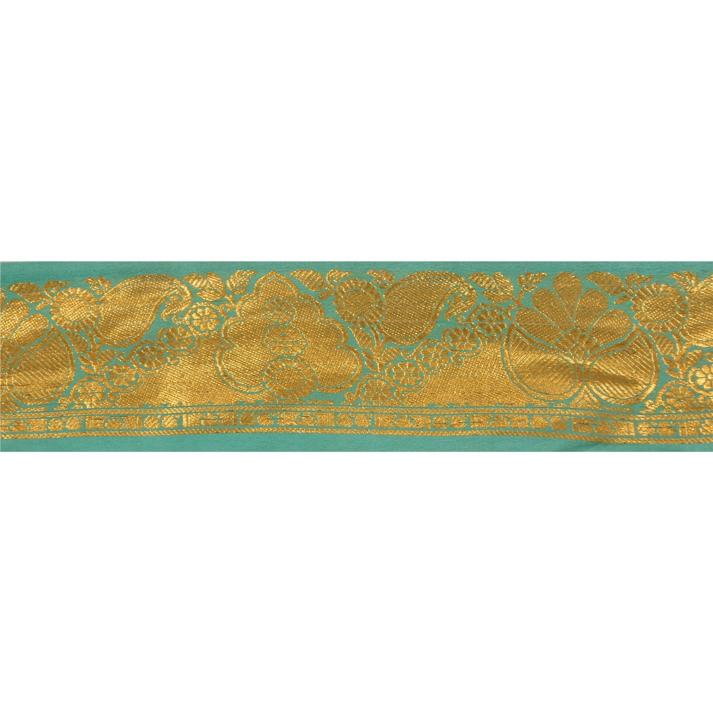 Sanskriti Vintage 1 Yd Sari Border Antique Woven Indian Trim Sewing Green Lace