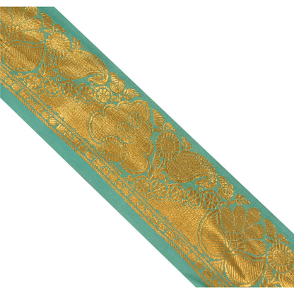 Sanskriti Vintage 1 Yd Sari Border Antique Woven Indian Trim Sewing Green Lace