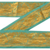Sanskriti Vintage 1 Yd Sari Border Antique Woven Indian Trim Sewing Green Lace