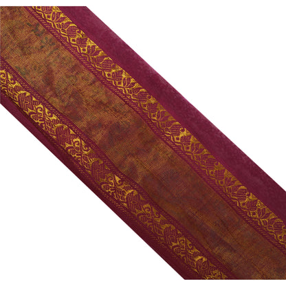 Sanskriti Vintage 1 Yd Sari Border Woven Indian Trim Sewing Purple Craft Lace