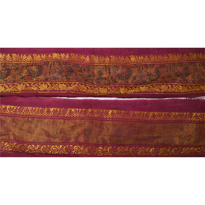 Sanskriti Vintage 1 Yd Sari Border Woven Indian Trim Sewing Purple Craft Lace