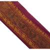 Sanskriti Vintage 1 Yd Sari Border Woven Indian Trim Sewing Purple Craft Lace