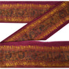 Sanskriti Vintage 1 Yd Sari Border Woven Indian Trim Sewing Purple Craft Lace