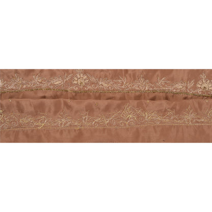Sanskriti Vintage 1 Yd Sari Trims Border Hand Beaded Sewing Brown Craft Lace
