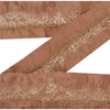 Sanskriti Vintage 1 Yd Sari Trims Border Hand Beaded Sewing Brown Craft Lace