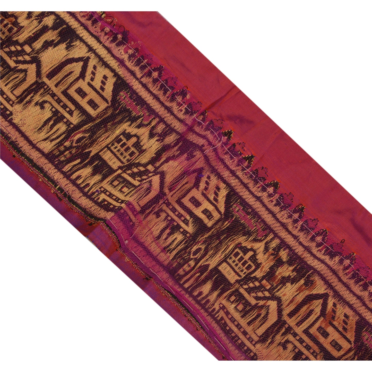 Sanskriti Vintage 1 Yd Sari Border Woven Indian Craft Trim Sewing Purple Lace