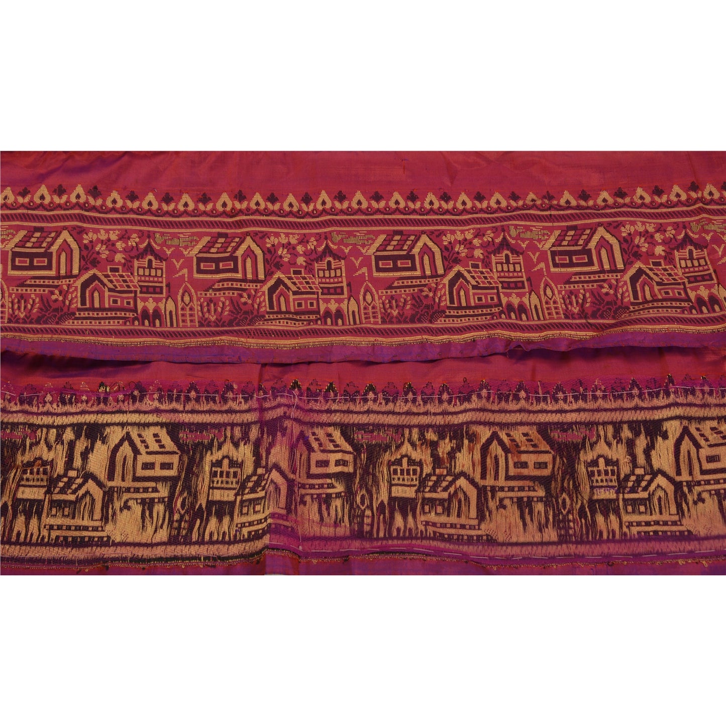 Sanskriti Vintage 1 Yd Sari Border Woven Indian Craft Trim Sewing Purple Lace