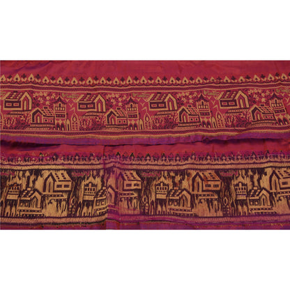 Sanskriti Vintage 1 Yd Sari Border Woven Indian Craft Trim Sewing Purple Lace