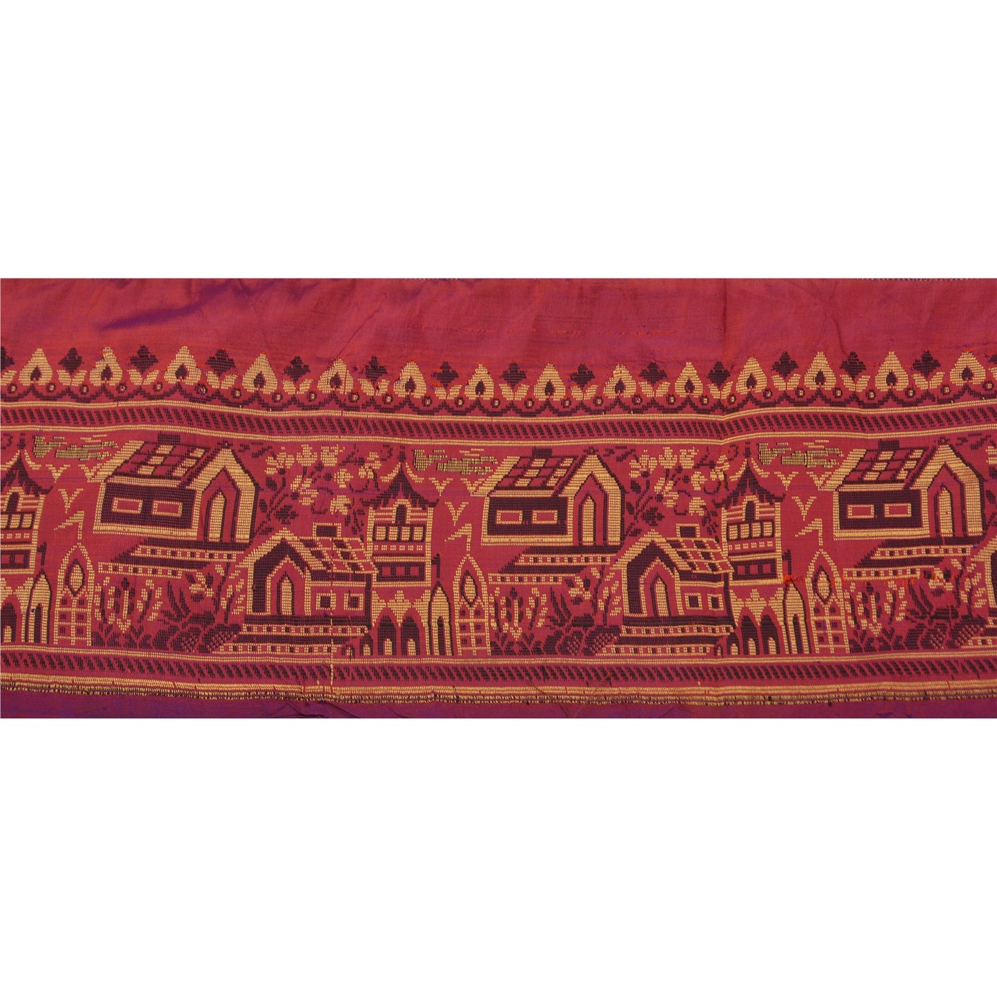 Sanskriti Vintage 1 Yd Sari Border Woven Indian Craft Trim Sewing Purple Lace