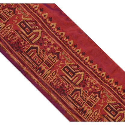 Sanskriti Vintage 1 Yd Sari Border Woven Indian Craft Trim Sewing Purple Lace