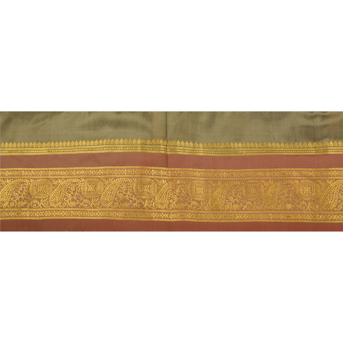 Sanskriti Vintage 1 Yd Trim Sari Border Woven Brocade Craft Sewing 3.2"W Lace