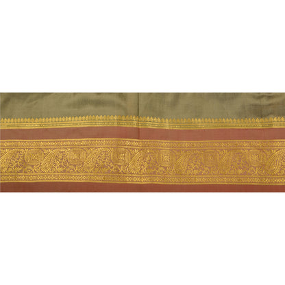 Sanskriti Vintage 1 Yd Trim Sari Border Woven Brocade Craft Sewing 3.2"W Lace