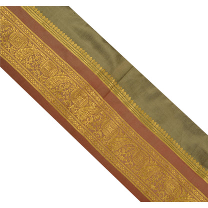 Sanskriti Vintage 1 Yd Trim Sari Border Woven Brocade Craft Sewing 3.2"W Lace