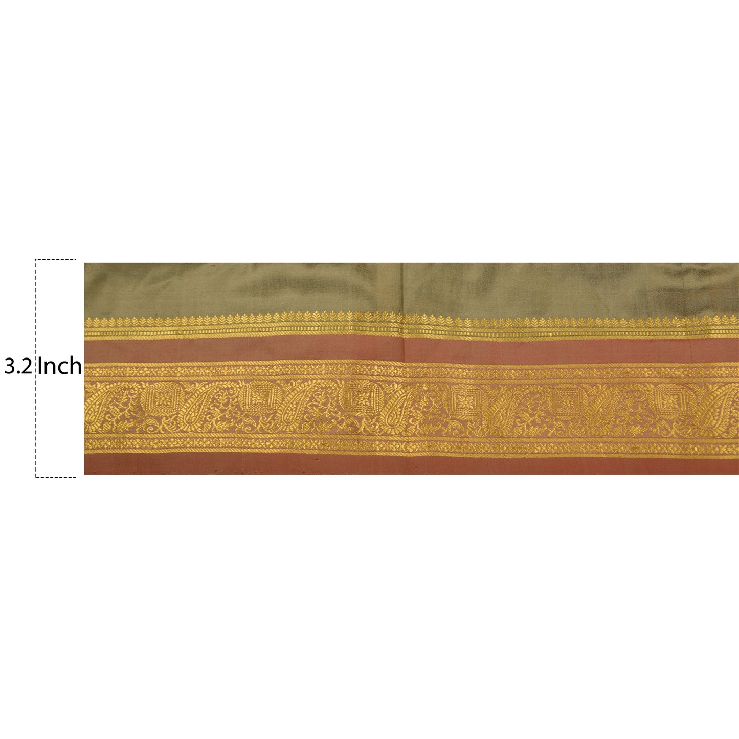 Sanskriti Vintage 1 Yd Trim Sari Border Woven Brocade Craft Sewing 3.2"W Lace