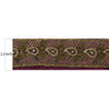 Sanskriti Vintage 1 Yd Sari Border Hand Beaded Craft Trim Sewing Purple Lace
