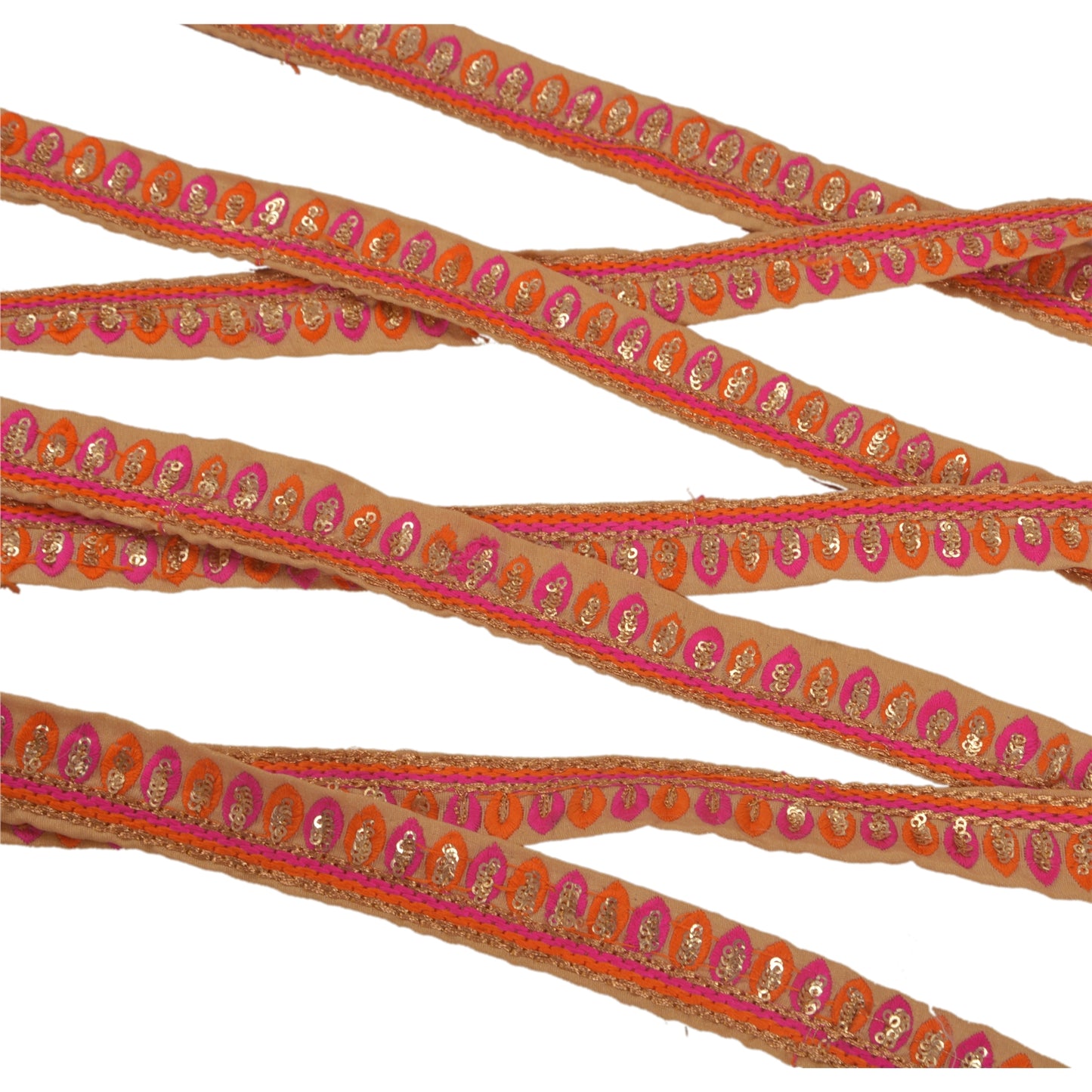 Sanskriti Vintage 1 Yd Sari Border Embroidered Trim Sewing Cream Craft Lace