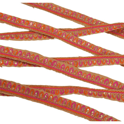 Sanskriti Vintage 1 Yd Sari Border Embroidered Trim Sewing Cream Craft Lace