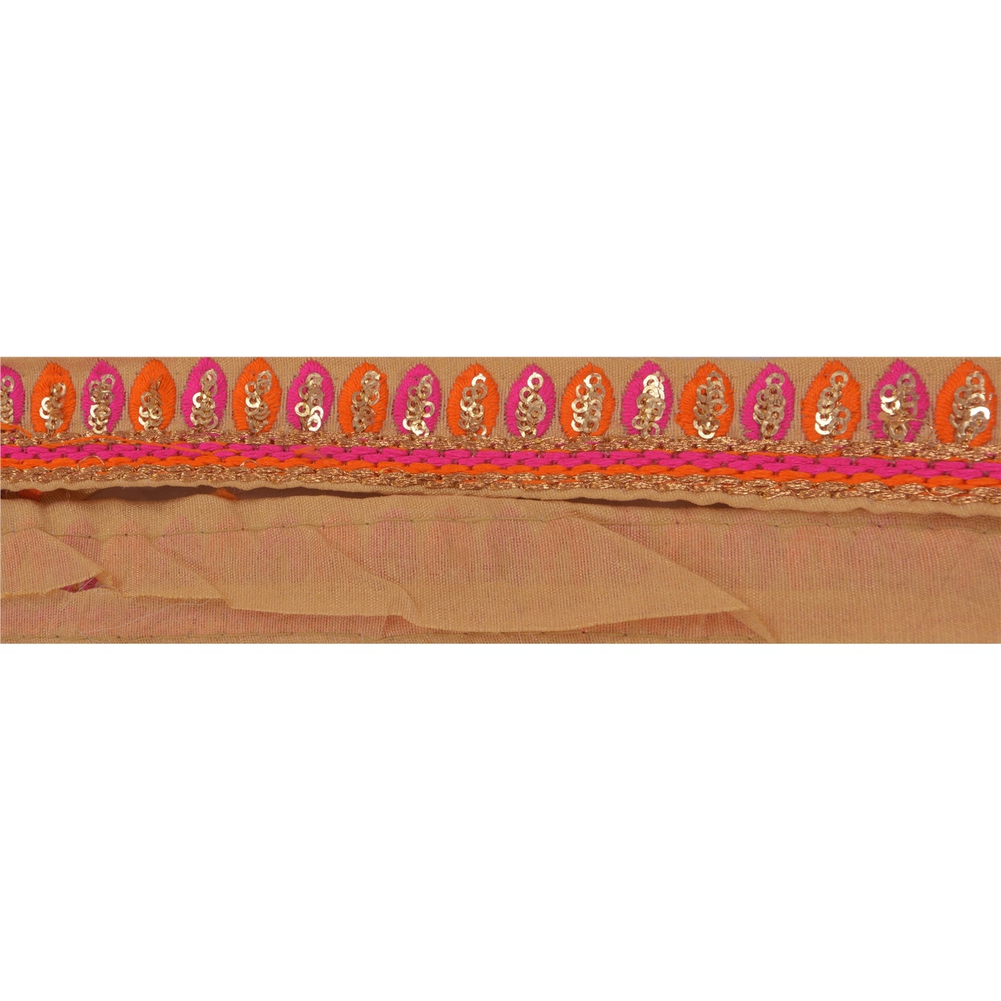 Sanskriti Vintage 1 Yd Sari Border Embroidered Trim Sewing Cream Craft Lace