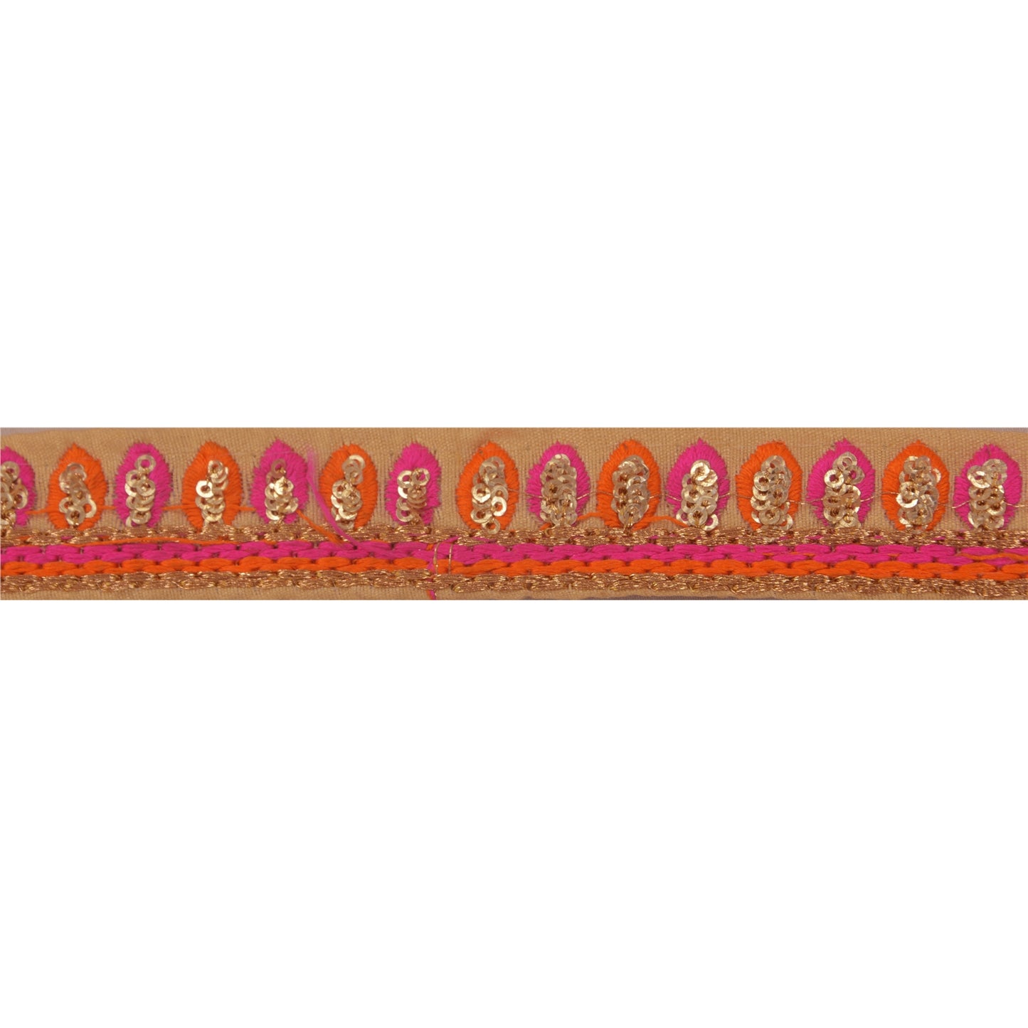 Sanskriti Vintage 1 Yd Sari Border Embroidered Trim Sewing Cream Craft Lace