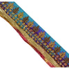 Sanskriti Vintage 1 Yd Tie & Dye Sari Border Hand Beaded Trim Craft Blue Lace