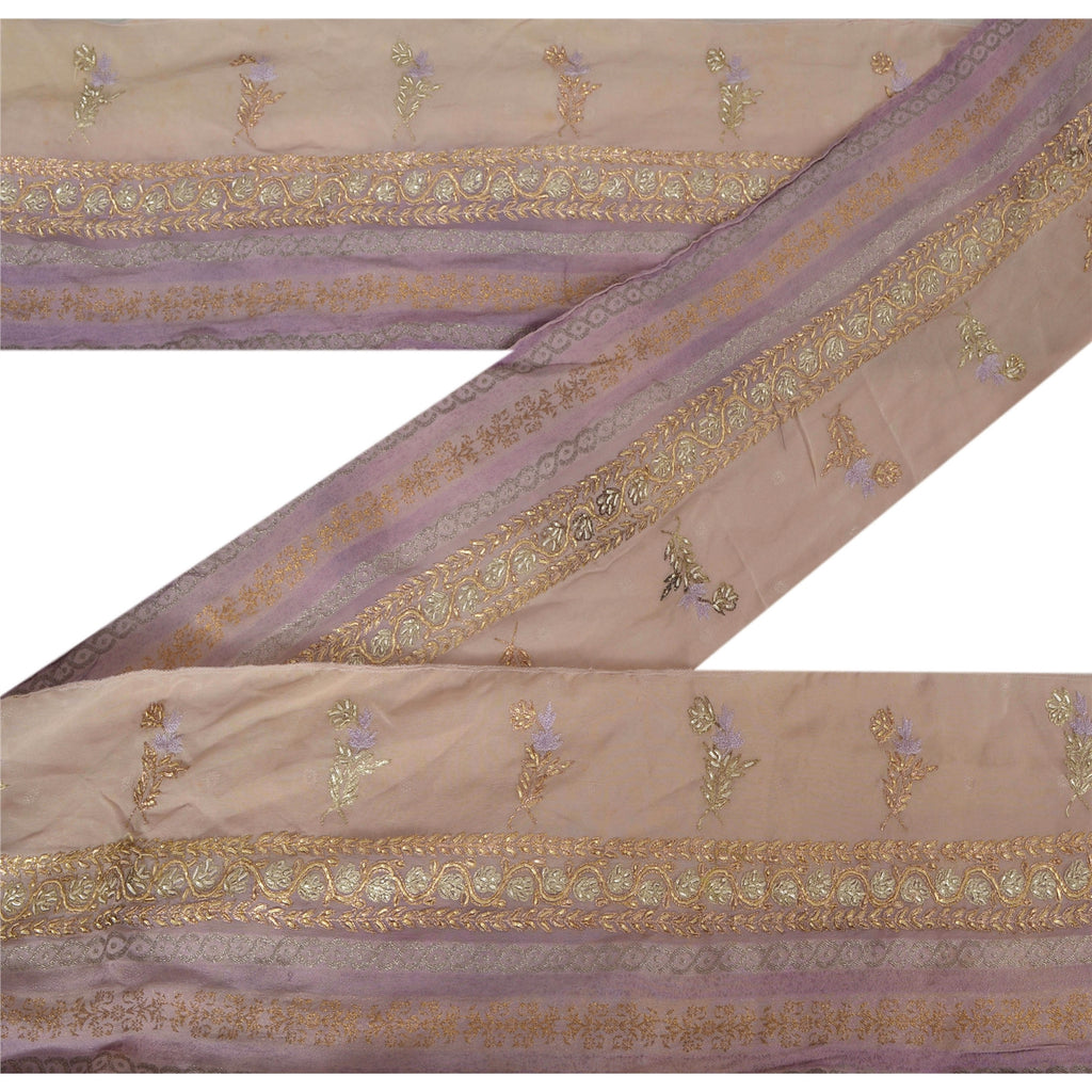 Sanskriti Vintage 1 Yd Sari Border Antique Hand Embroidered Sewing Craft Lace