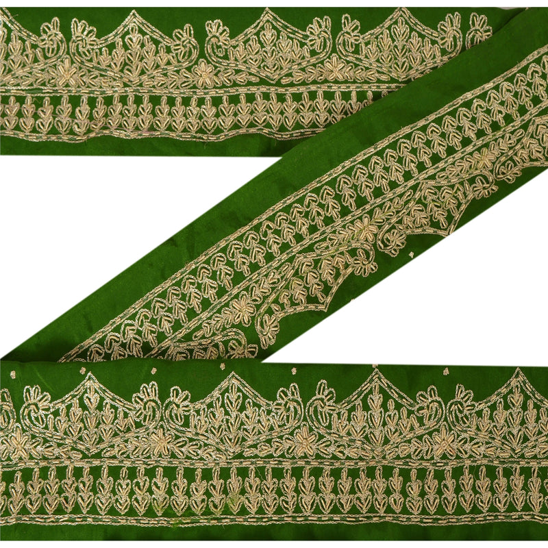 Sanskriti Vintage 1 Yd Sari Border Håndbroderet Syarbejde Kantbånd