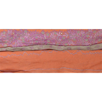 Sanskriti Vintage 1 Yd Sari Border Hand Beaded Craft Trim Sewing Peach Lace