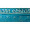 Sanskriti Vintage 1 Yd Sari Border Antique Hand Embroidered Kutch Work Blue Lace