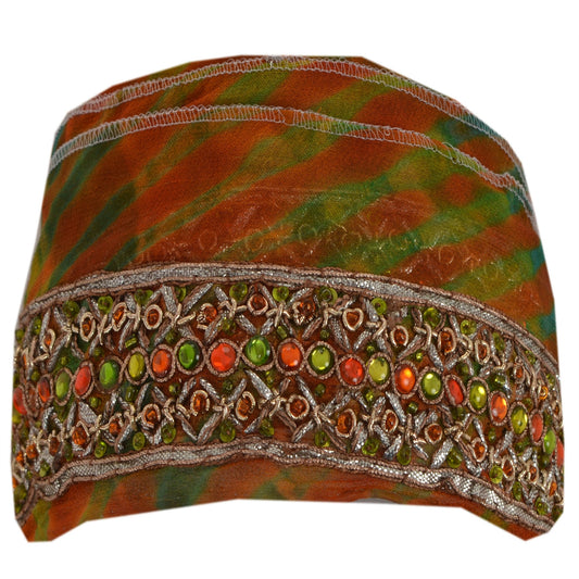 Sanskriti Vintage 1 Yd Leheria Sari Border Hand Beaded Trim Sewing Craft Lace