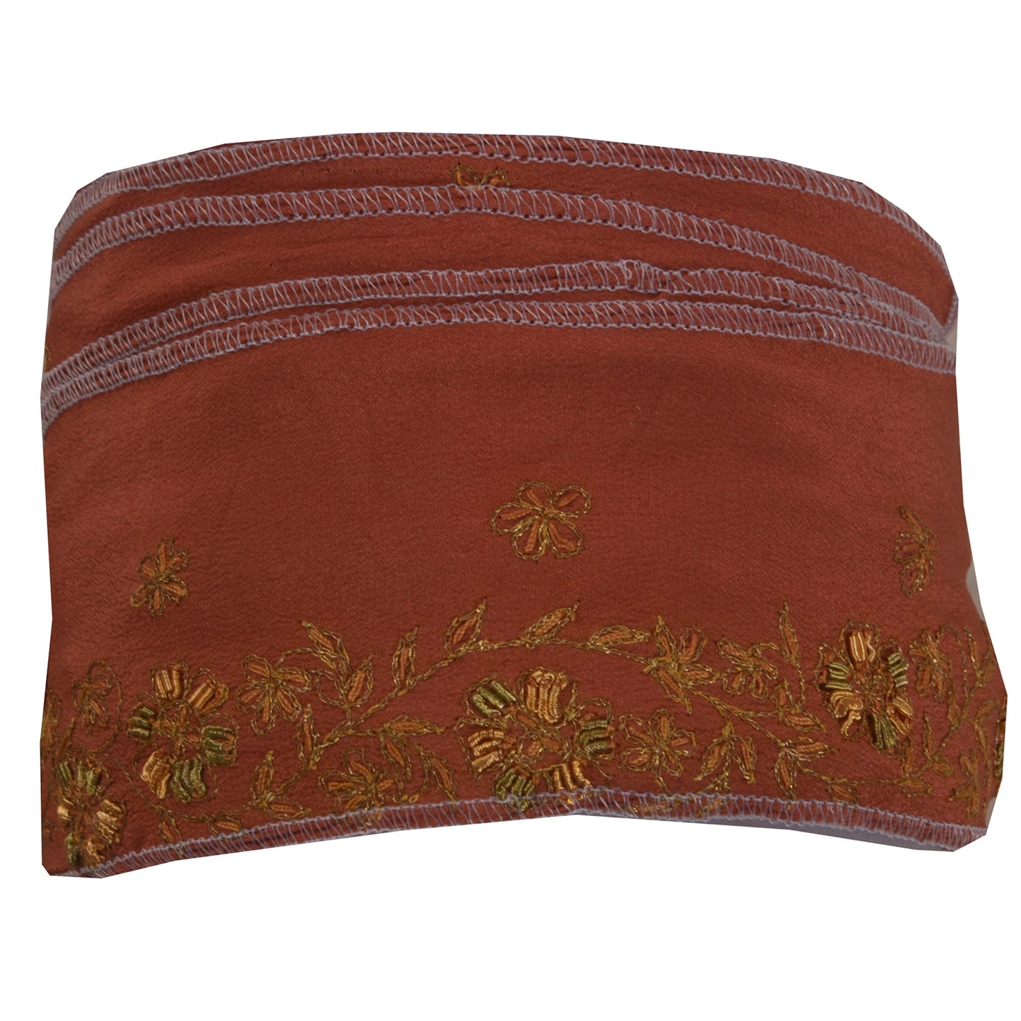 Sanskriti Vintage 1 YD Sari Border Hand Embroidery Zardozi Brown Craft Trim Lace