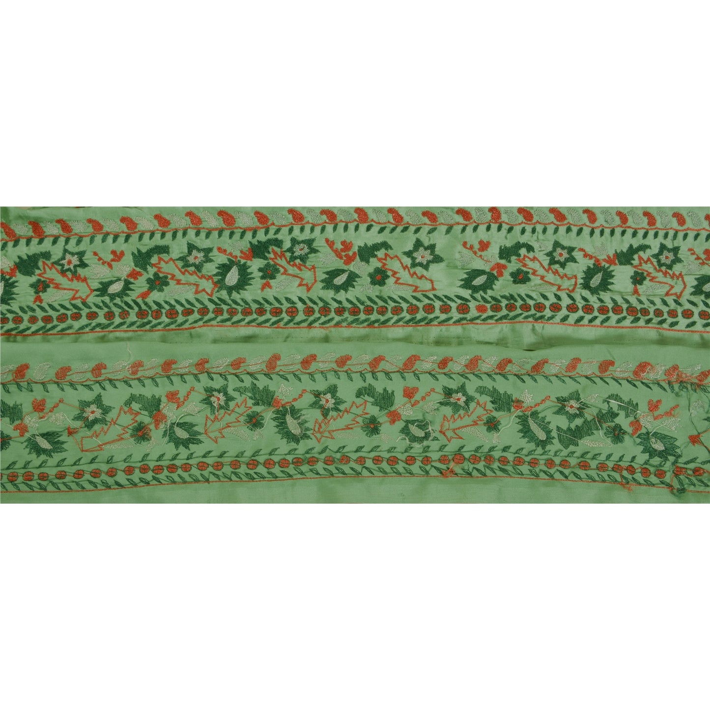 Sanskriti Vintage 1 Yd Sari Trim Border Hand Embroidered Sewing Craft Lace