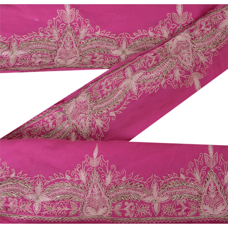 Sanskriti Vintage 1 Yd Sari Border Antique Hand Embroidered Sewing Craft Lace