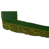 Sanskriti Vintage 1 YD Sari Trim Border Hand Embroidered Sewing Craft Green Lace