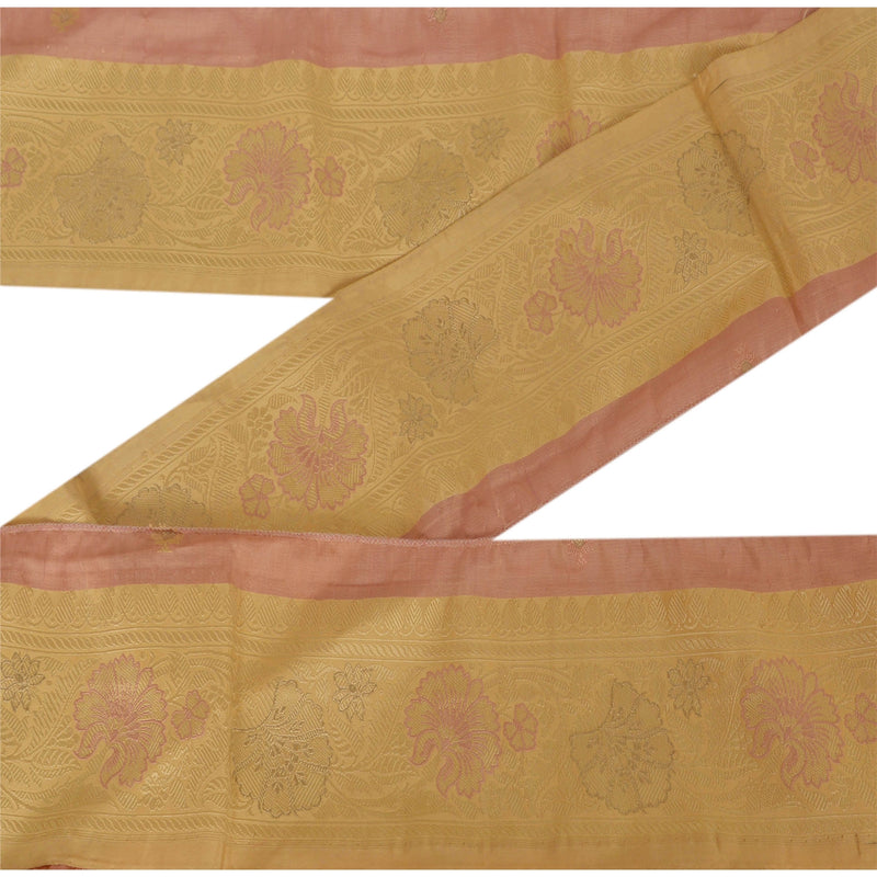 Sanskriti Vintage 1 Yd Sari Border Woven Indian Trim Sewing Cream Craft Lace