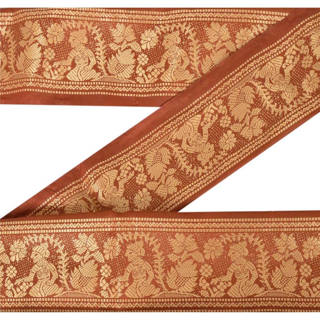 Sanskriti Vintage 1 Yd Sari Border Woven Baluchari Craft Trim Sewing 2.5W Lace