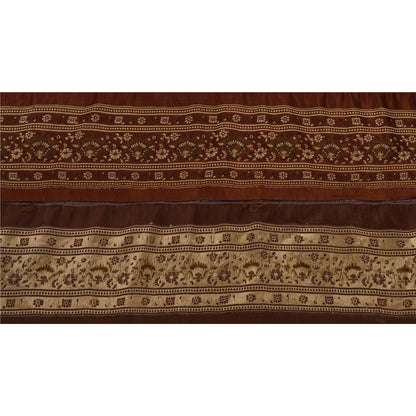 Sanskriti Vintage 1 YD Sari Border Woven Indian Trim Sewing Brown Craft Lace