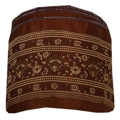 Sanskriti Vintage 1 YD Sari Border Woven Indian Trim Sewing Brown Craft Lace