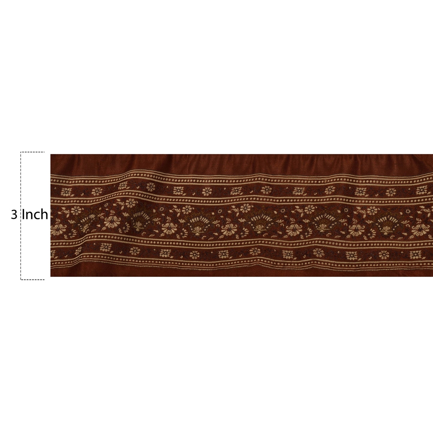 Sanskriti Vintage 1 YD Sari Border Woven Indian Trim Sewing Brown Craft Lace