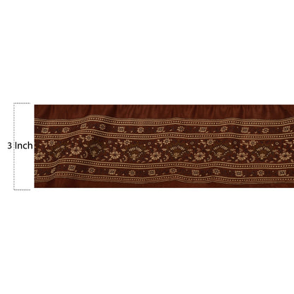 Sanskriti Vintage 1 YD Sari Border Woven Indian Trim Sewing Brown Craft Lace