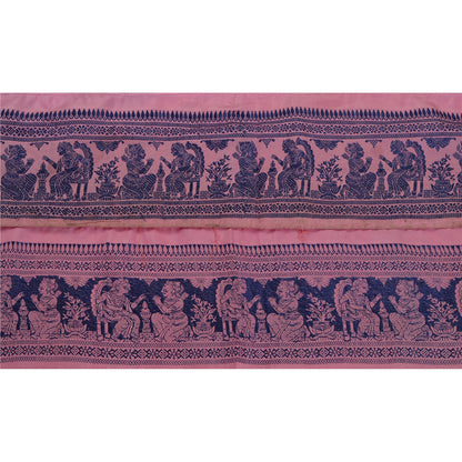 Sanskriti Vintage 1 YD Sari Border Woven Baluchari Trim Sewing Pink Craft Lace