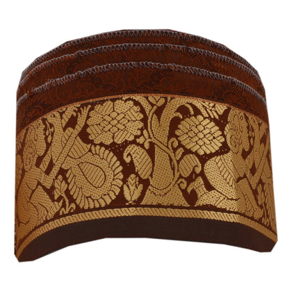 Sanskriti Vintage 1 YD Sari Border Trim Woven Baluchari Trim Sewing Brown Lace