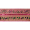 Sanskriti Vintage 1 YD Trim Sari Border Woven Brocade Craft Sewing TrimPink Lace
