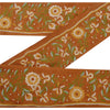Sanskriti Vintage 1 YD Sari Border Embroidered Sewing Craft Orange Trim Lace