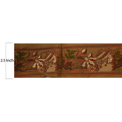 Sanskriti Vintage 1 YD Sari Border Woven Brocade Trim Sewing Brown Lace