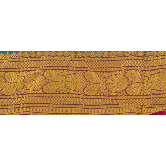 Sanskriti Vintage 1 YD Sari Border Woven Craft Trim Sewing Pink Decor Lace