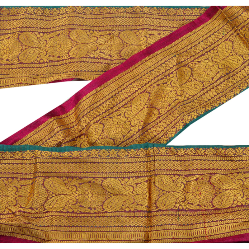 Sanskriti Vintage 1 YD Sari Border Woven Craft Trim Sewing Pink Decor Lace