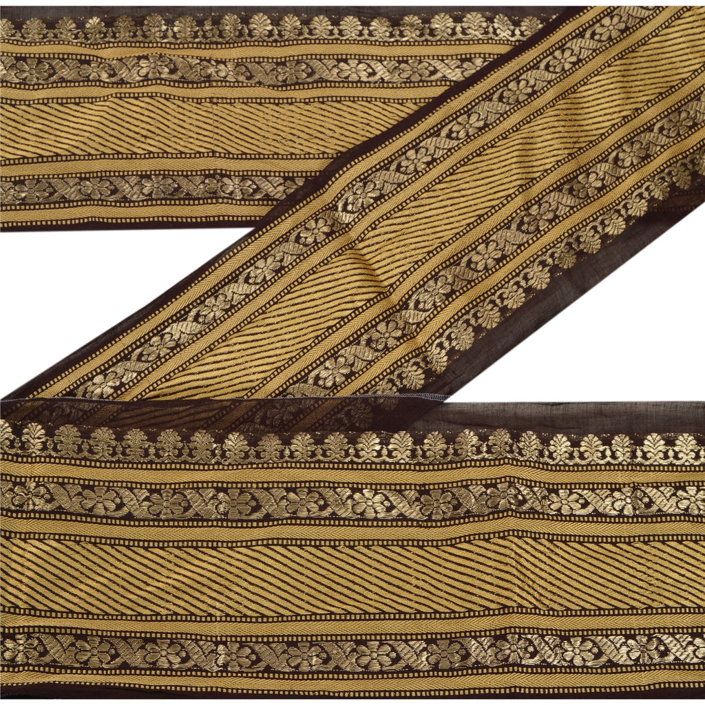 Sanskriti Vintage 1 Yd Trim Sari Border Antique Woven Brocade Craft Sewing Lace