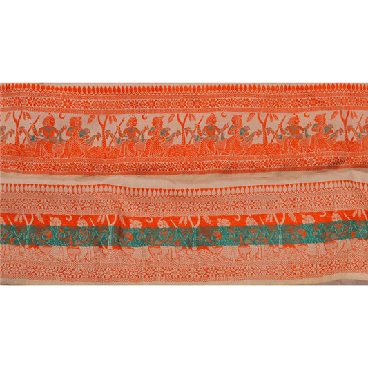 Sanskriti Vintage 1 YD Sari Border Antique Woven Baluchari Trim Sewing 4W Lace