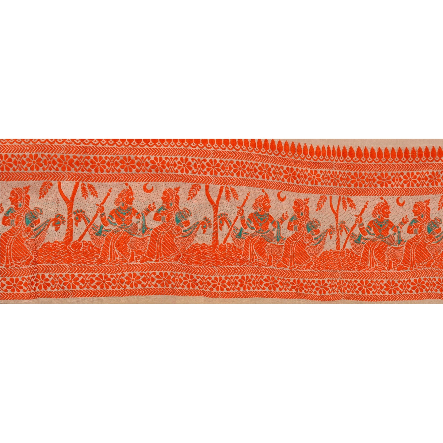 Sanskriti Vintage 1 YD Sari Border Antique Woven Baluchari Trim Sewing 4W Lace